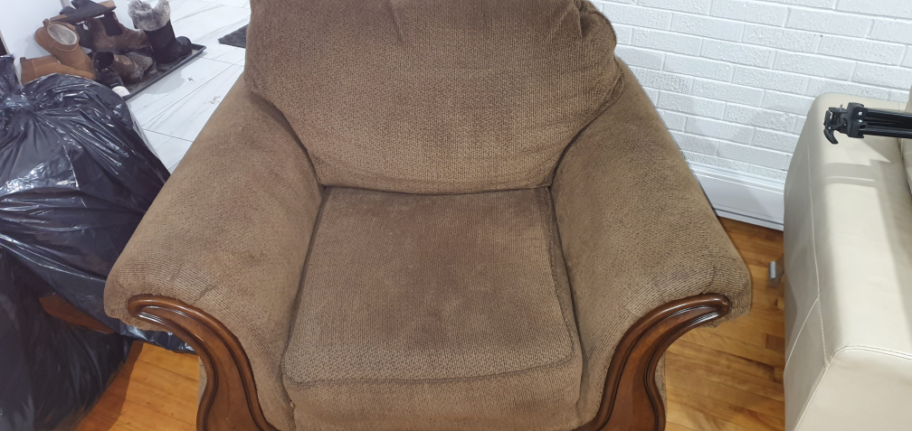 Brown fabric armchair - photo 2