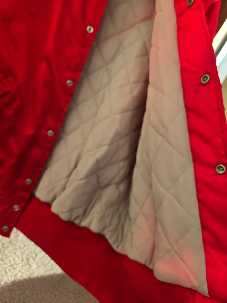 Vintage Red Satin Jacket with "Frank" Embroidery image indicator(3)