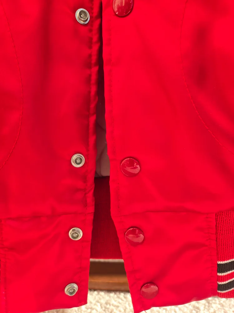 Vintage Red Satin Jacket with "Frank" Embroidery image indicator(6)