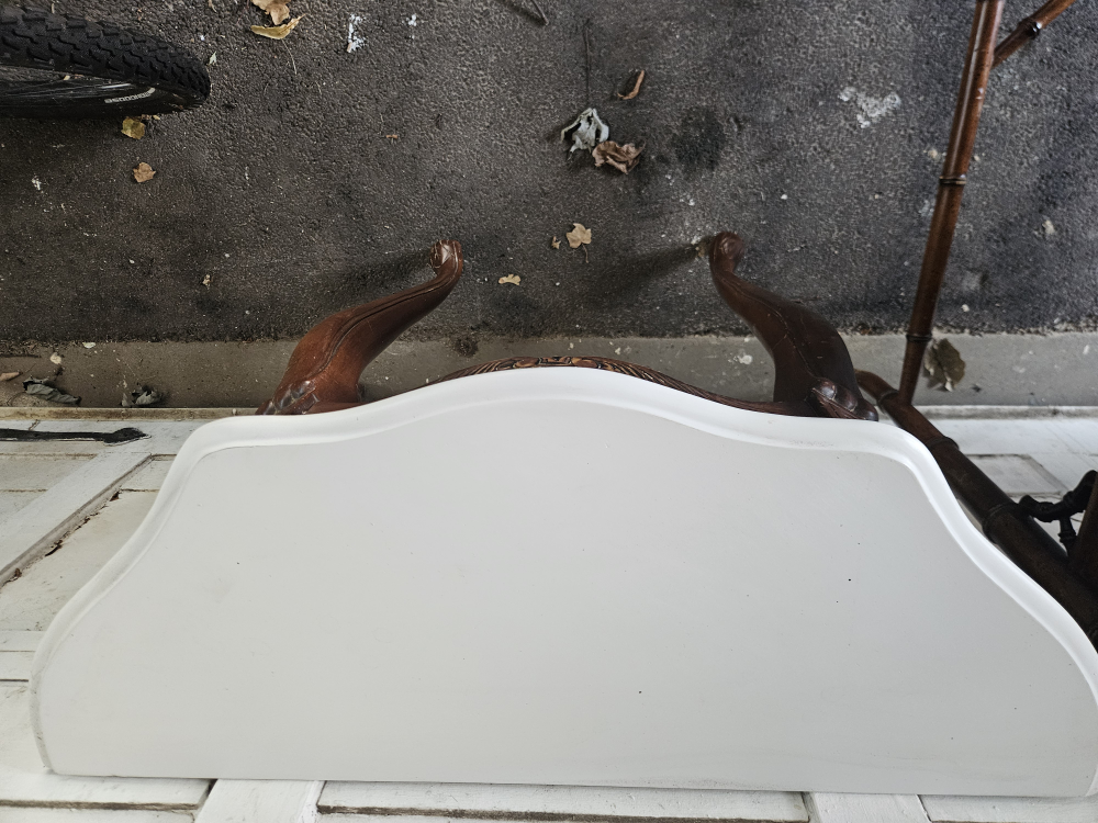 Antique Wooden Console Table with Marble Top - photo 2