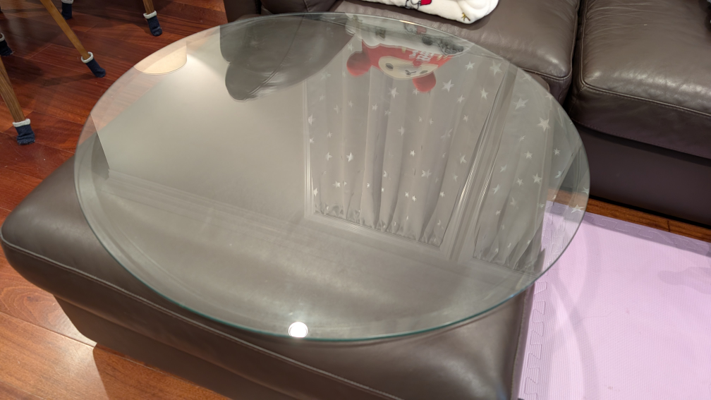 Glass-top Round Table and Four Metal Chairs - photo 2