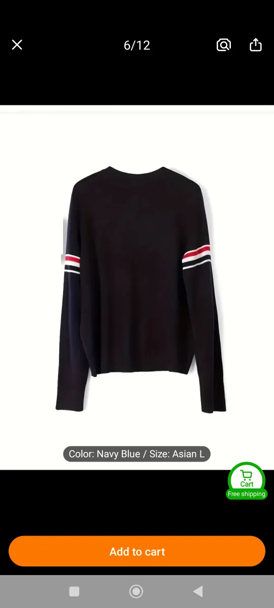 Women's Navy Blue Knit Cardigan - Size Asian L image indicator(5)