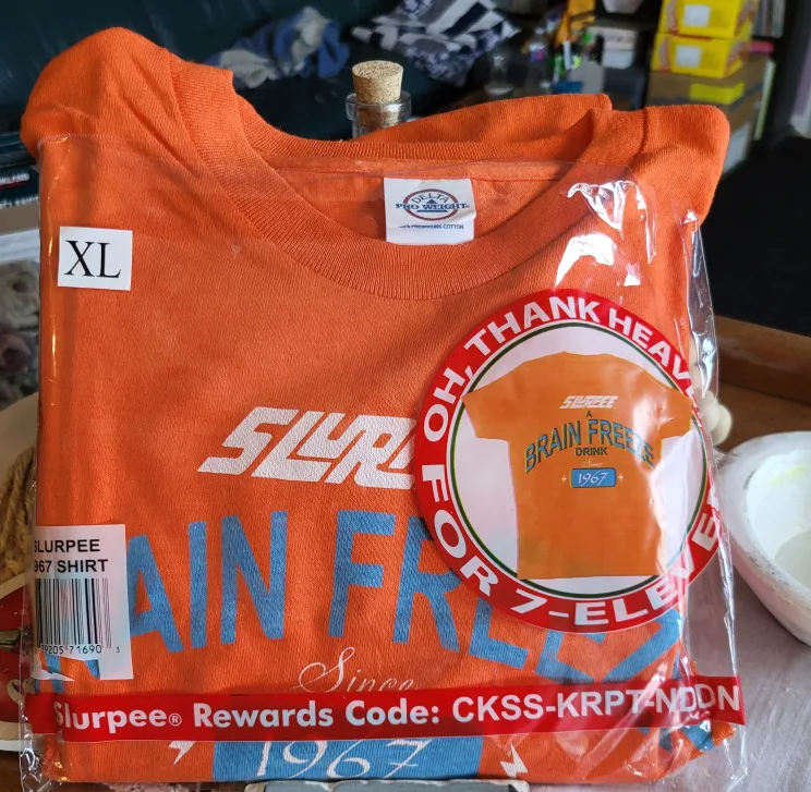 Orange Slurpee Brain Freeze T-Shirt - Size XL or M image indicator(4)