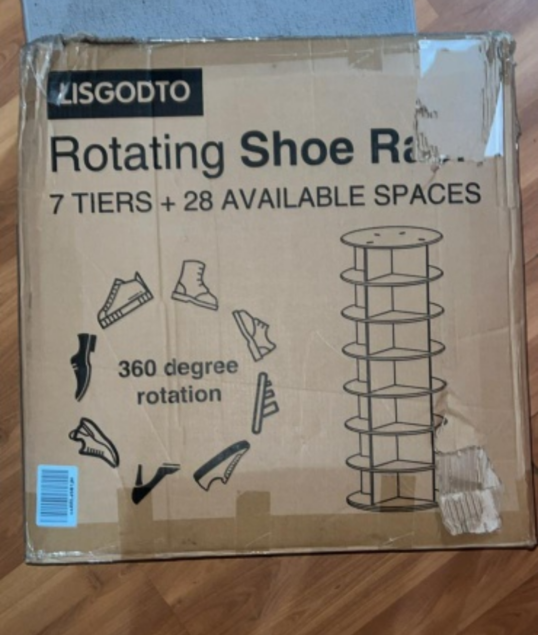 lISGODTO 7-Tier Rotating Shoe Rack