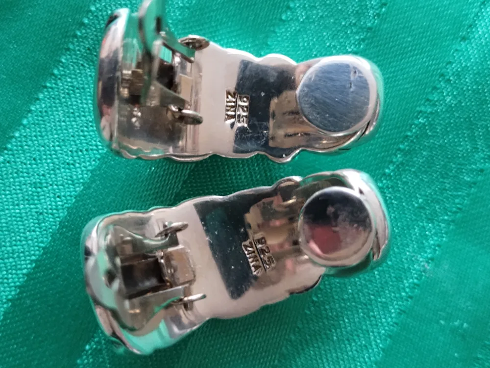 Zuni .925 Solid Silver Clip-On Vintage Earrings image indicator(5)