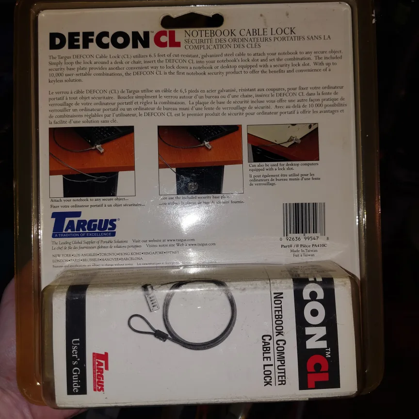 Targus Defcon CL Notebook Computer Security Cable Lock *NEW* image indicator(2)