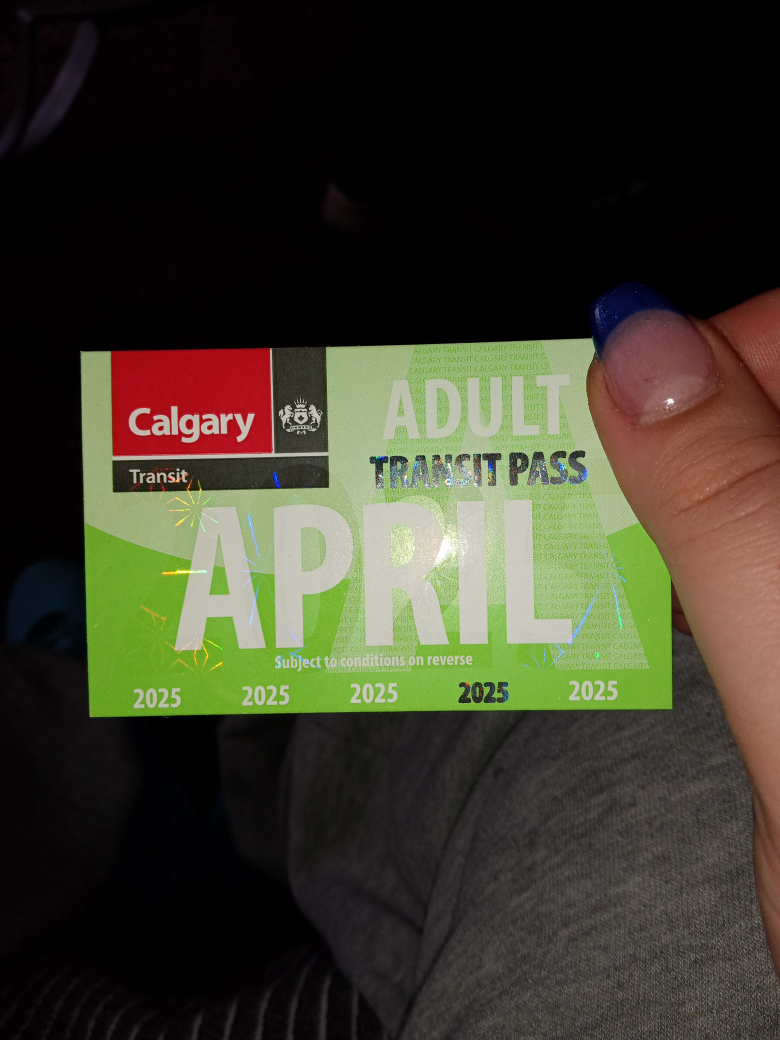 Calgary Transit Adult April 2025 Pass