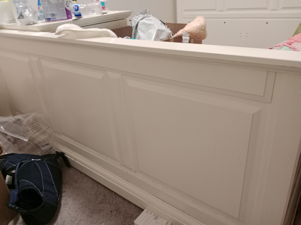 White Queen Headboard and Nightstand