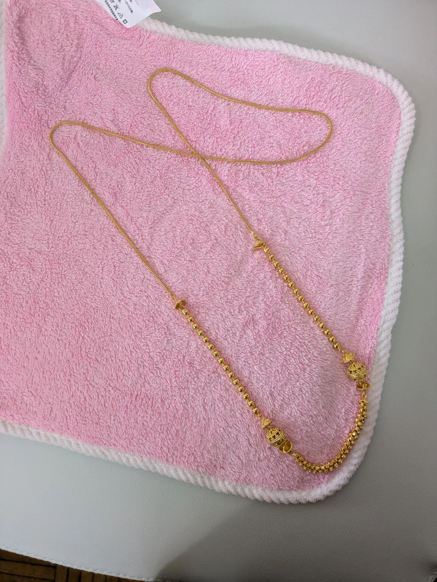 Gold Tone Beaded Long Necklace image indicator(2)