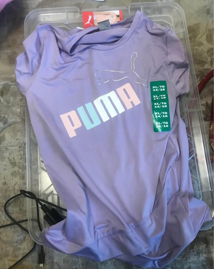 Girls' PUMA Lavender T-Shirt Size XL (14-16)