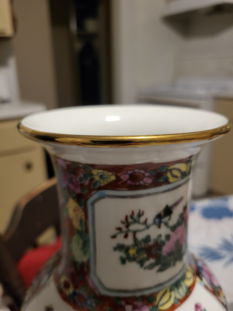 Vintage Chinese Porcelain Vase with Hand-Painted Decoration