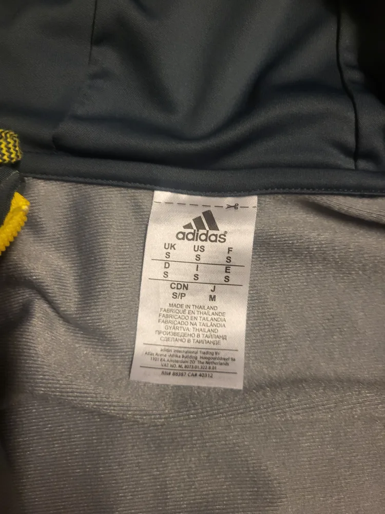 Adidas Men's Grey and Teal Zip-Up Hoodie Size Small⁸ image indicator(2)