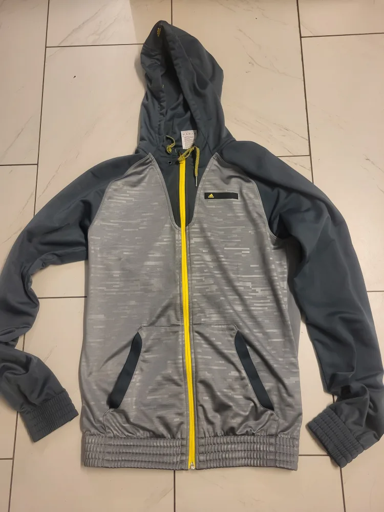 Adidas Men's Grey and Teal Zip-Up Hoodie Size Small⁸ image indicator(3)