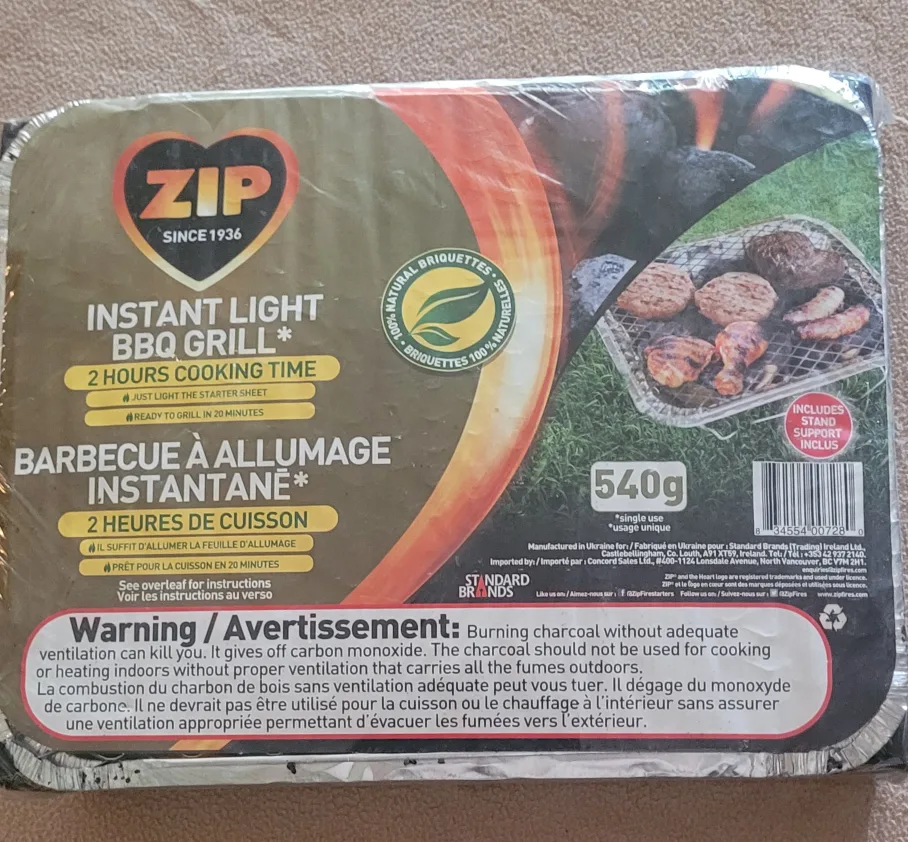 ZIP Instant Light BBQ Grill - Single Use thumbnail