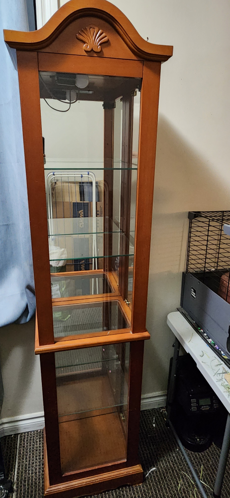 Wooden Curio Cabinet with Glass Shelves - photo 3