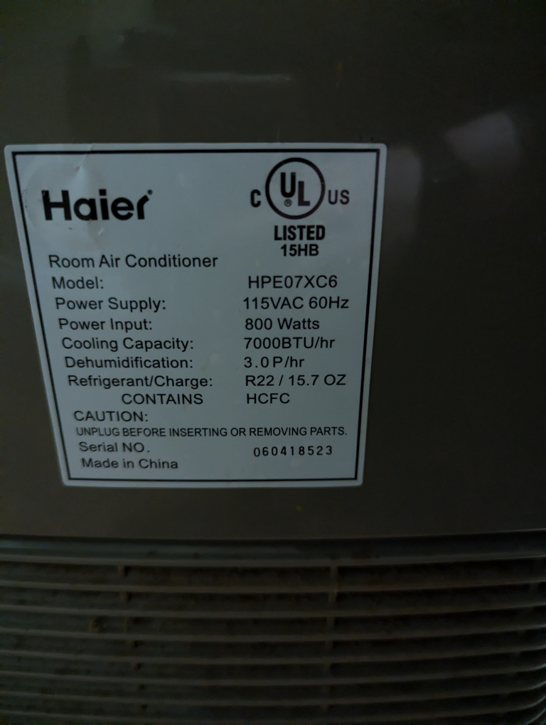 7000 BTU Haier Portable Air Conditioner - photo 4