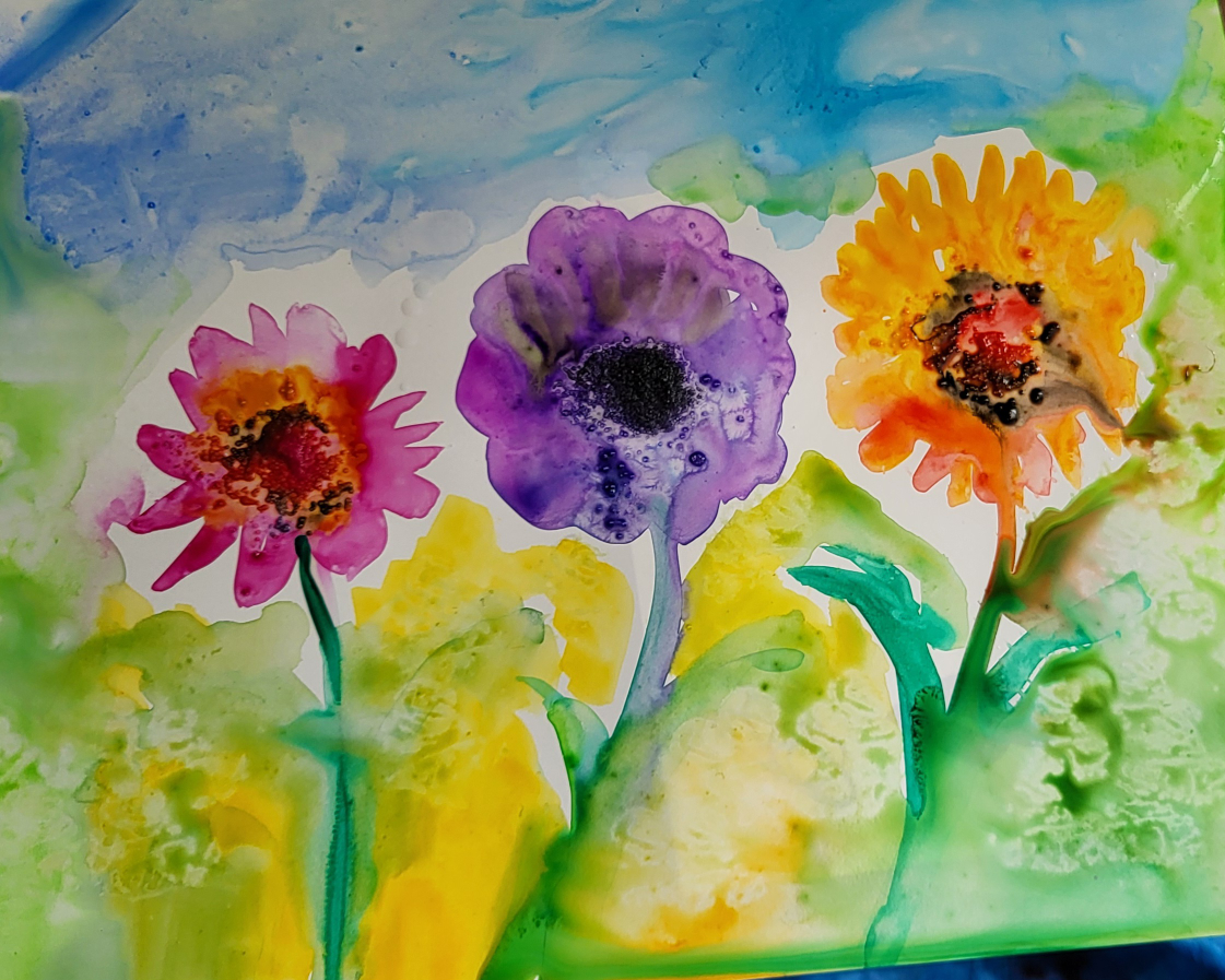 Set of Five Unique Alcohol Ink Paintings - photo 4