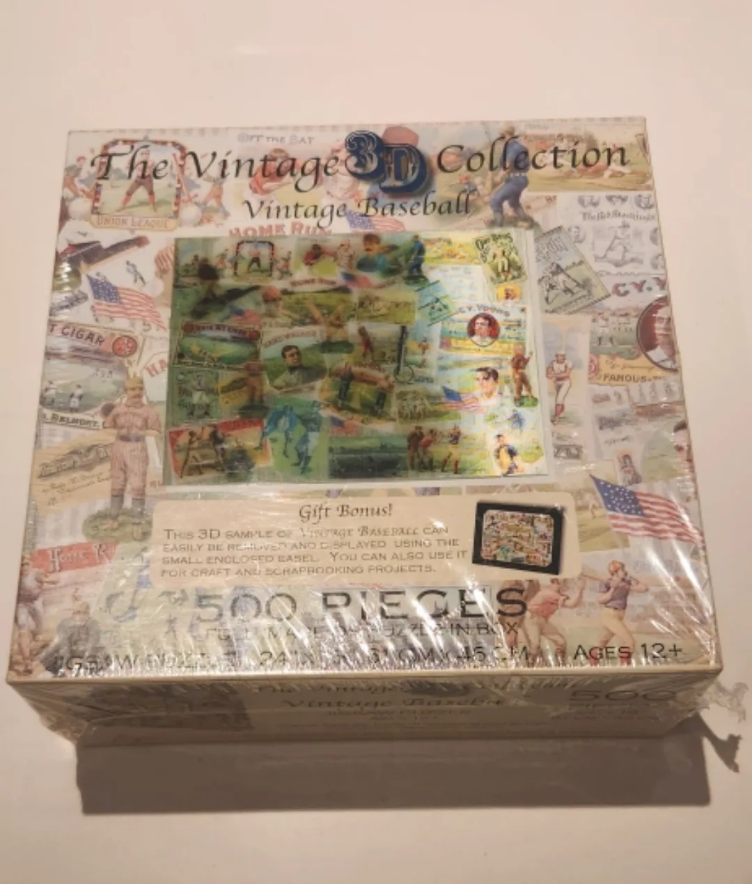 500 Piece 3D (hologram/holographic) Puzzle Vintage Baseball image indicator(3)