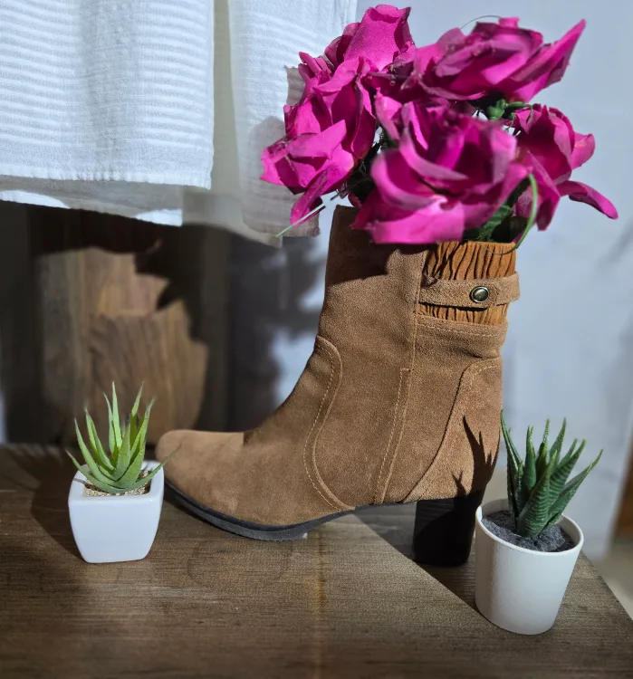 Brown Suede Ankle Boots - Size 8.5 thumbnail