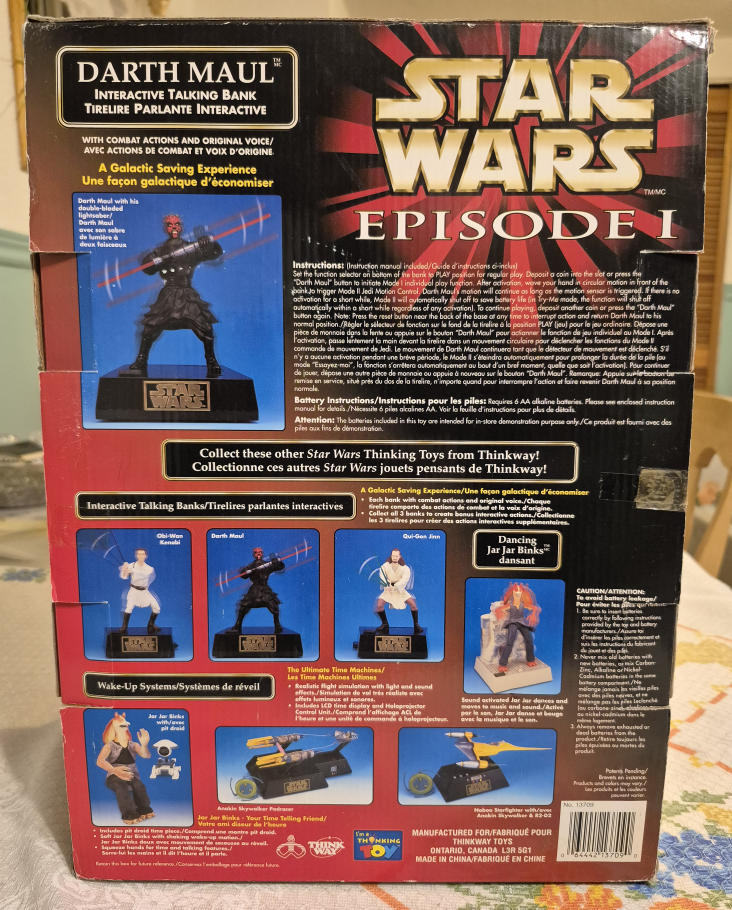 Star Wars Episode I Darth Maul Interactive Talking Bank - photo 3