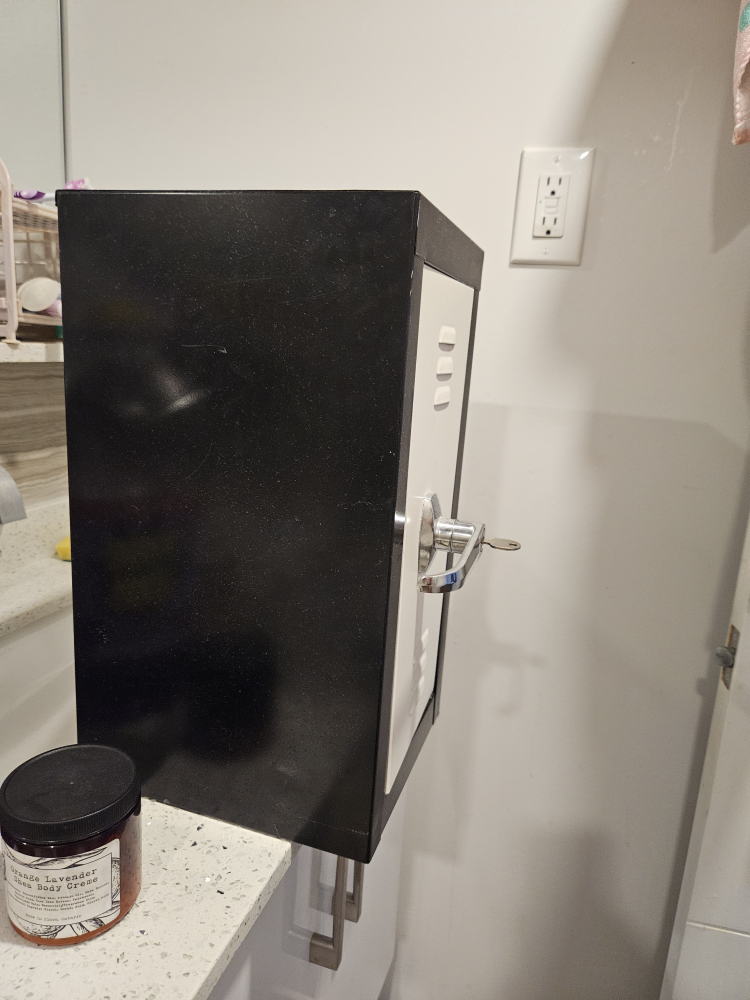 Miniature Metal Locker - White and Black - photo 2