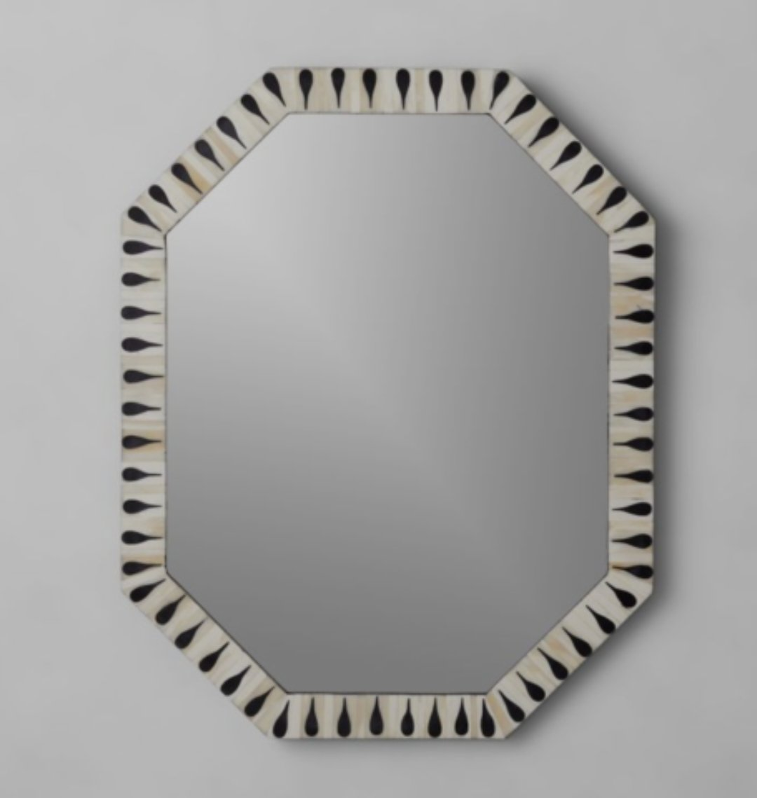 Octagonal Bone Inlay Mirror - photo 3