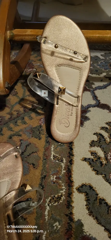 Rose Gold Studded Clear Strap Sandals image indicator(2)