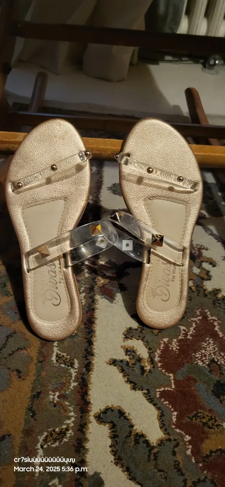 Rose Gold Studded Clear Strap Sandals image indicator(3)