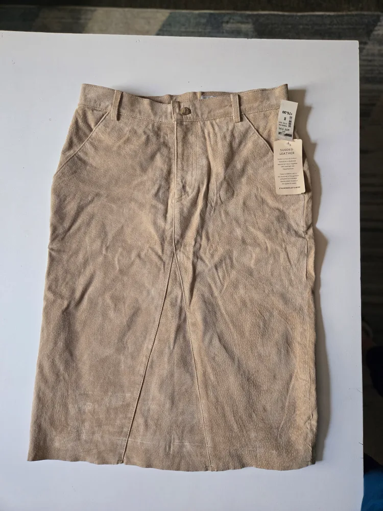 Fairweather Suede Leather Skirt Size 8 thumbnail