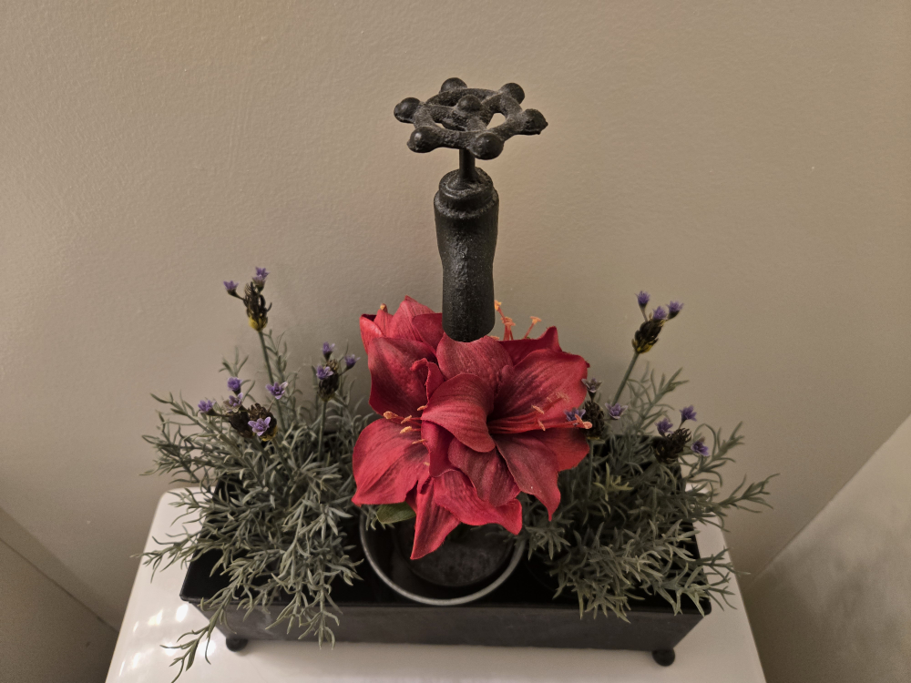 Unique Floral Arrangement with Vintage Faucet Decor - photo 2
