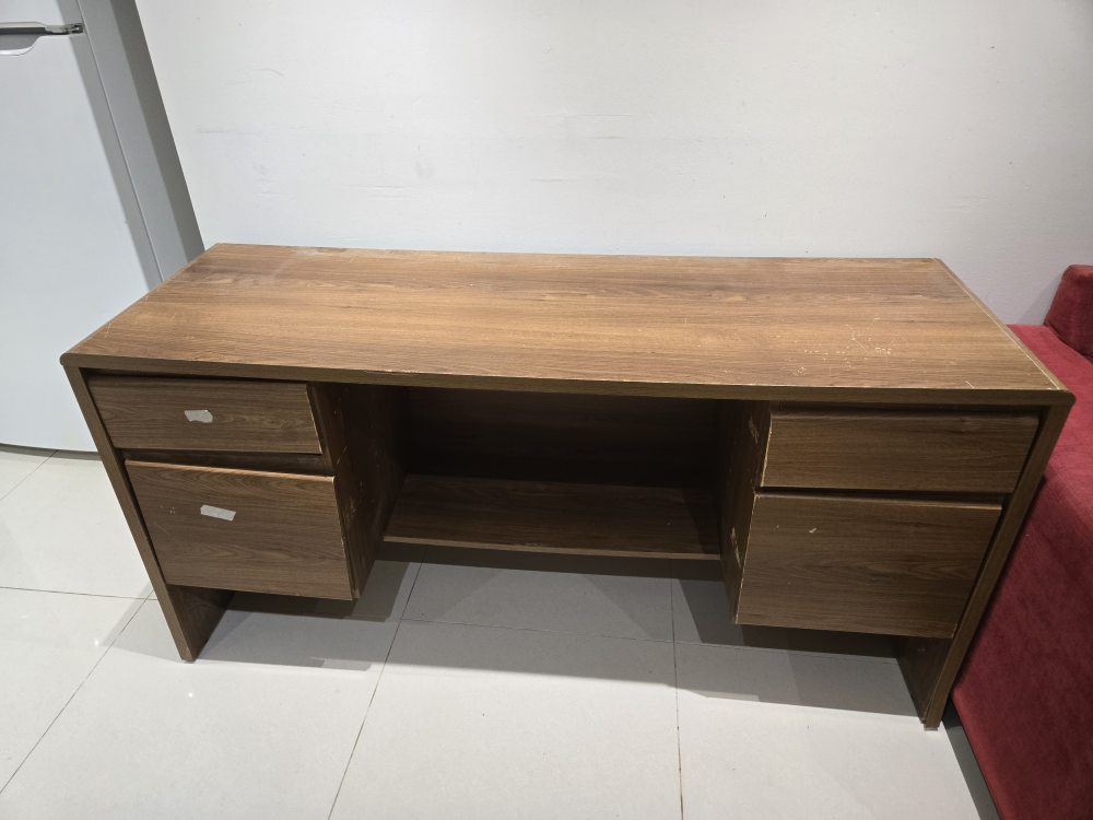 Used Wooden Desk with Drawers
