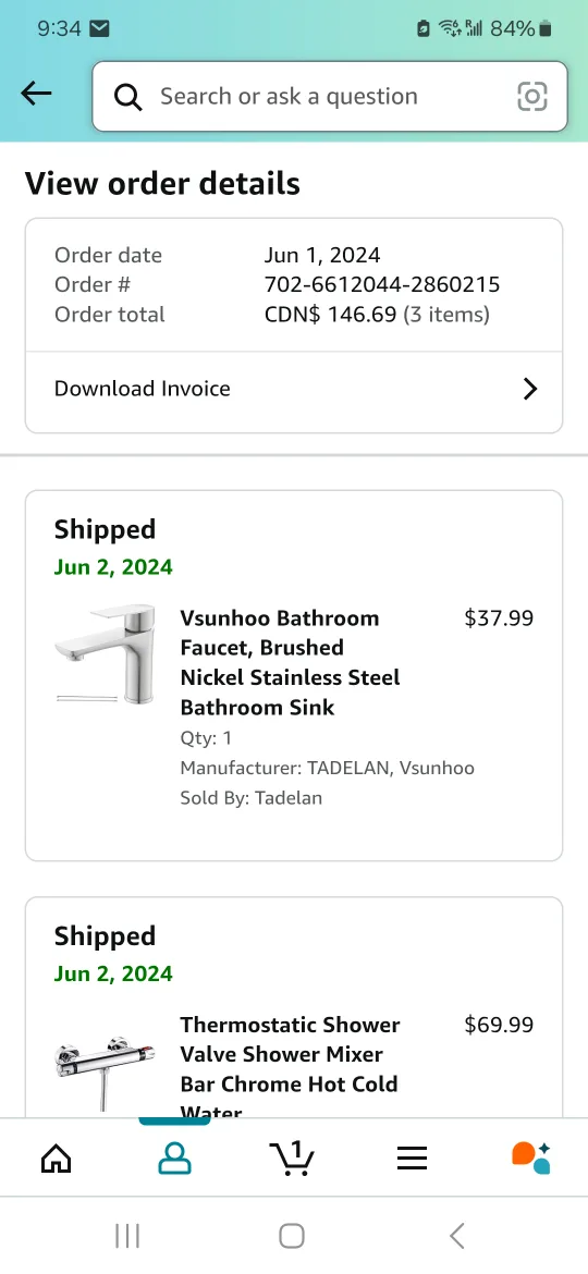 NEW IN BOX Brushed Nickel Single Hole Bathroom Faucet image indicator(9)