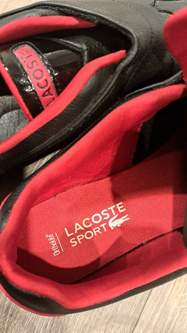 🐊 Lacoste Sport Black (Red) Leather Sneakers image indicator(4)