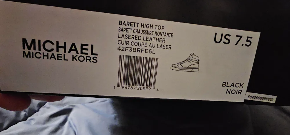 Michael Kors Barrett High Top Black Leather Sneakers - US 7.5 image indicator(3)