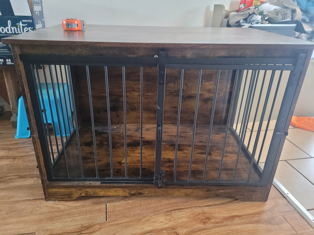 Wooden Dog Crate End Table - photo 3