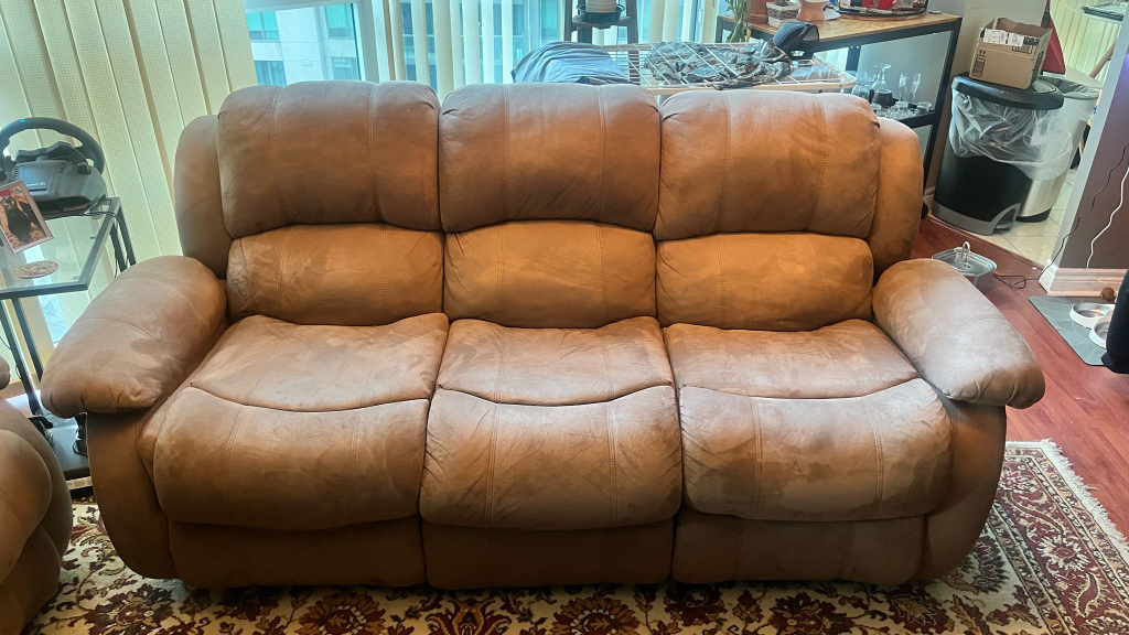 Reclining Sofa - Brown Microfiber - photo 2