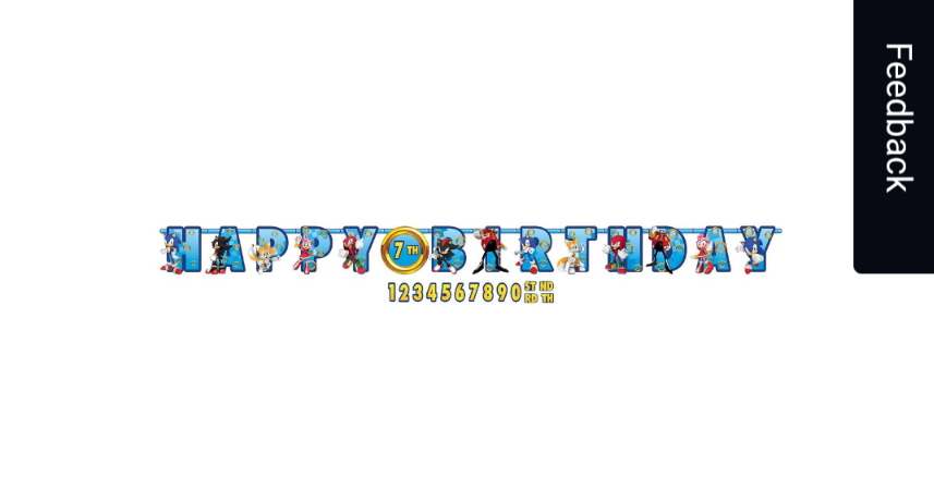 Sonic the Hedgehog birthday banner
