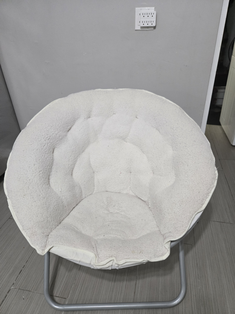 Cozy Round Folding Chair - Off-White