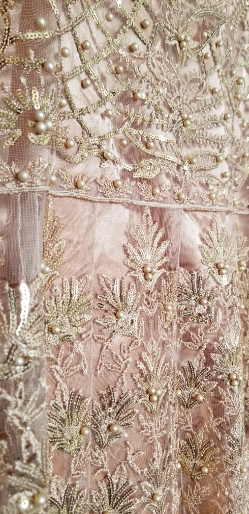 Frock with Trouzer and Dupatta Gorgeous Gold Embroidered