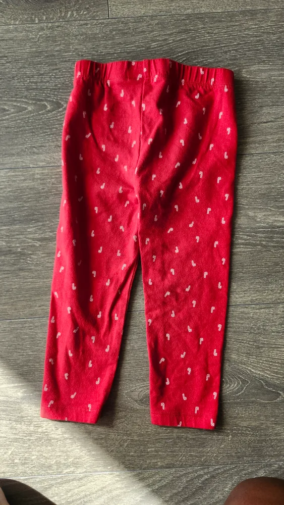 George Girls' Red Candy Cane Leggings - Size 2T image indicator(3)