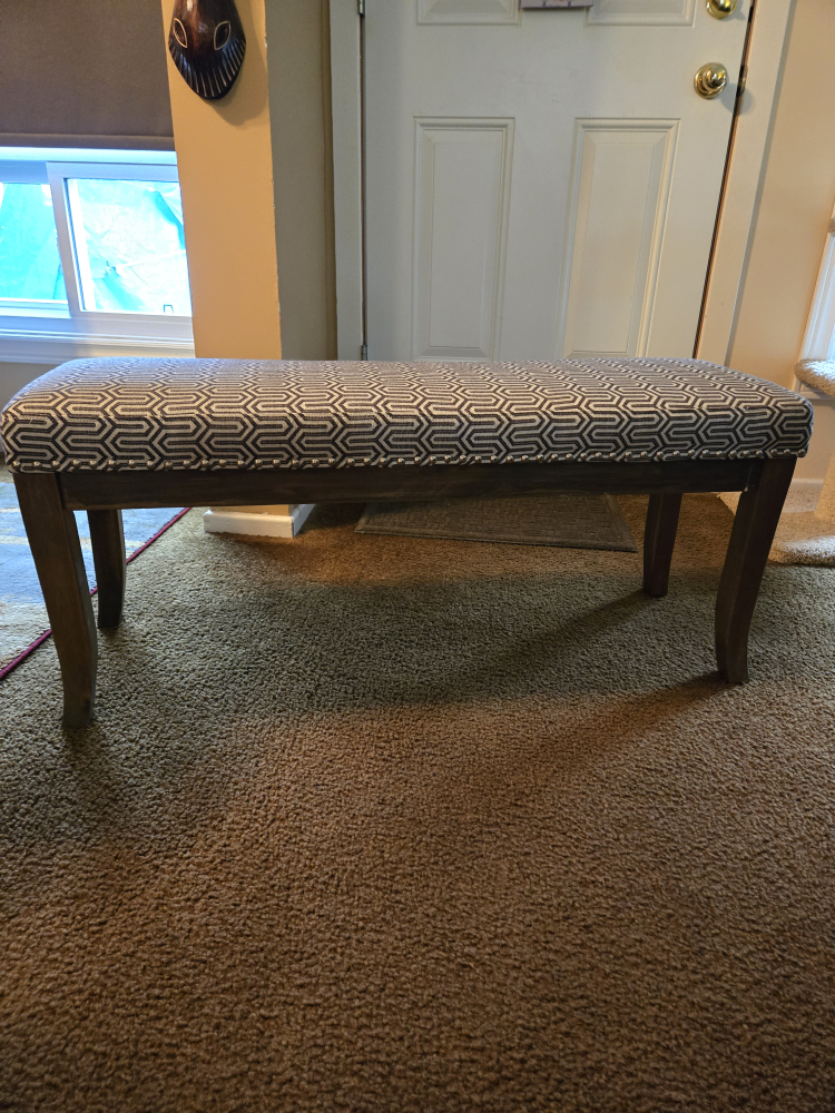 Grey and Black Upholstered Bench - photo 2