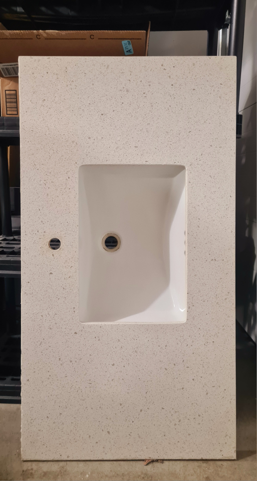 Quartz Vanity Top with Integrated Sink