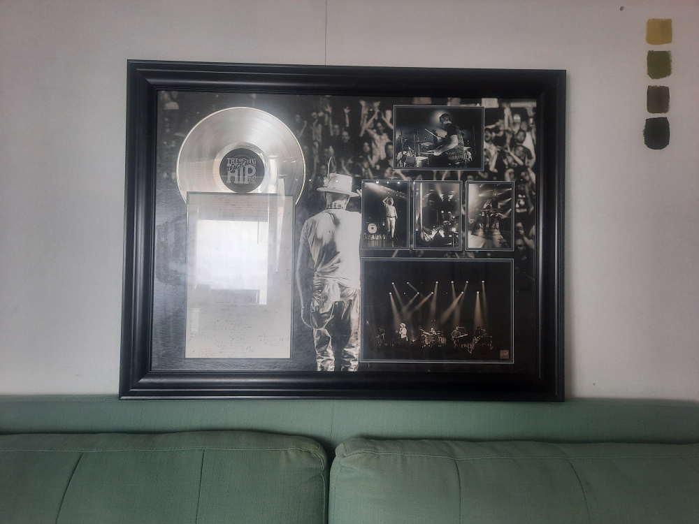 Tragically Hip Record & Handwritten Lyrics Framed Collectible