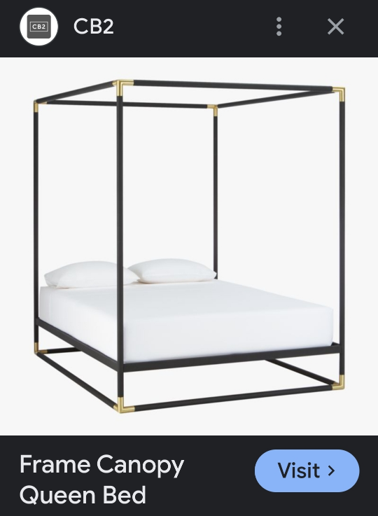 Black Metal Canopy queen Bed Frame - photo 2