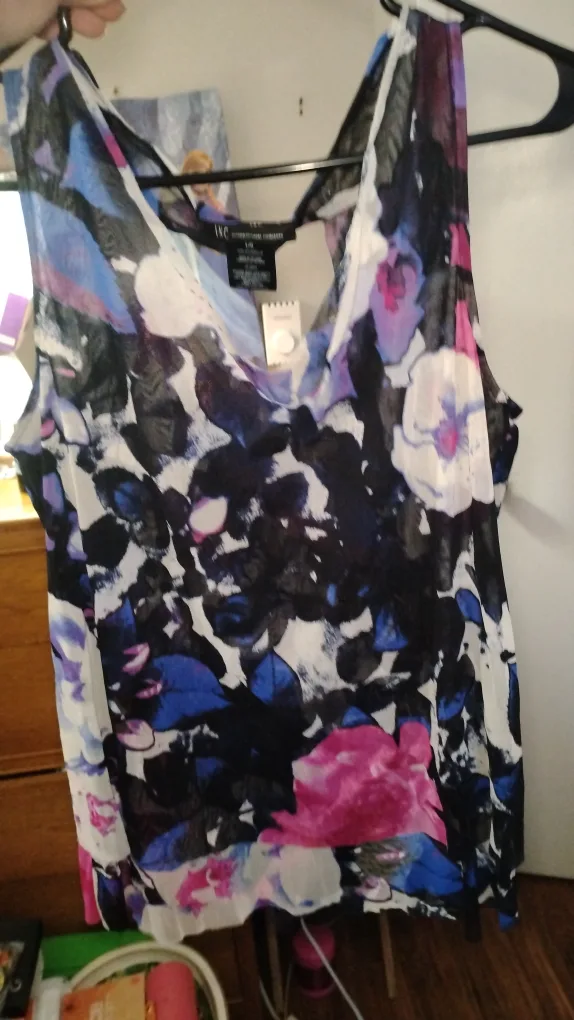 INC International Concepts Womens Sleeveless Blouse Size L image indicator(3)