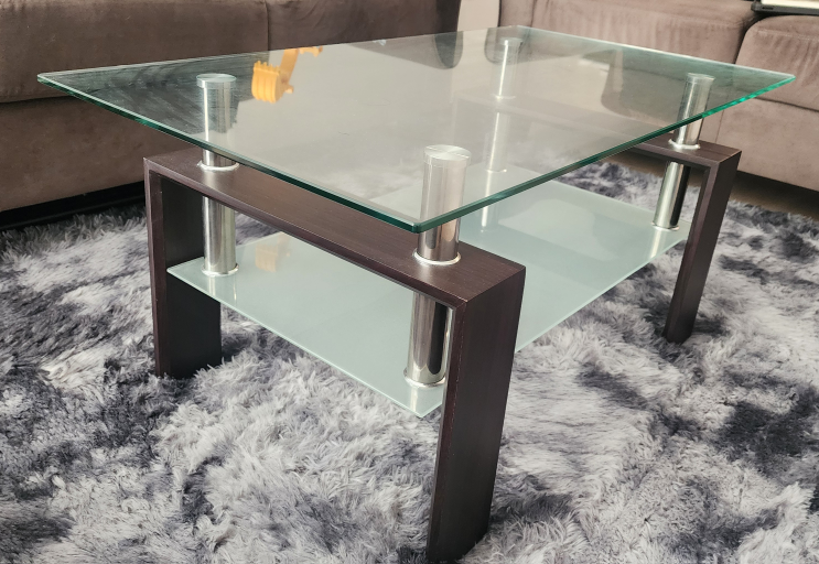 Glass Top Coffee Table with Lower Shelf - photo 3