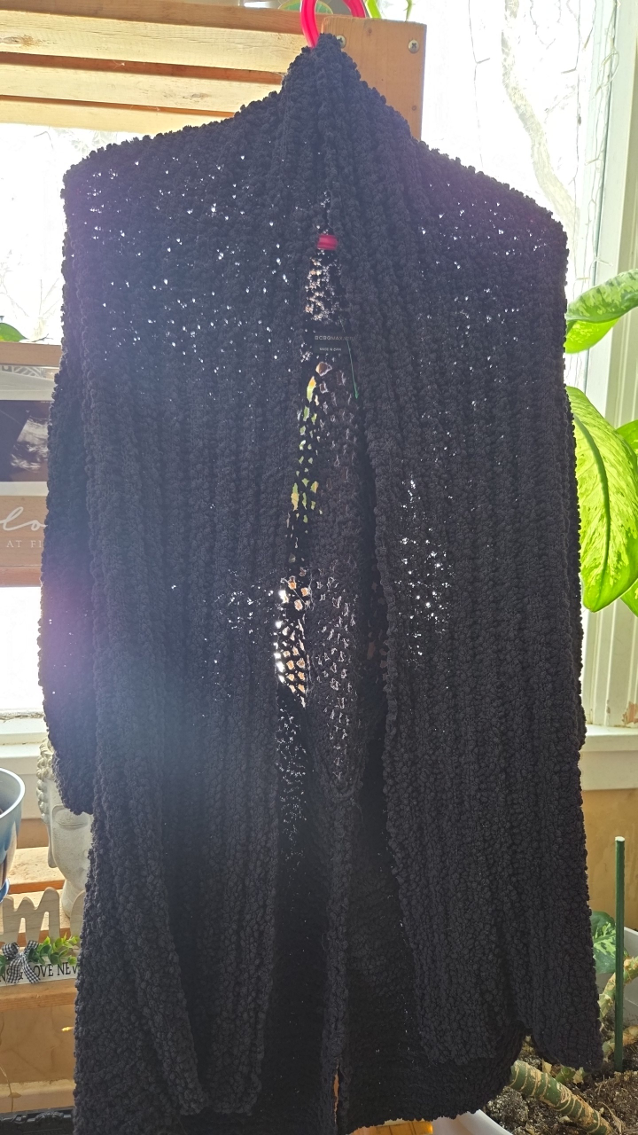 BCBGMAXAZRIA Black Knit Cardigan - Size XL