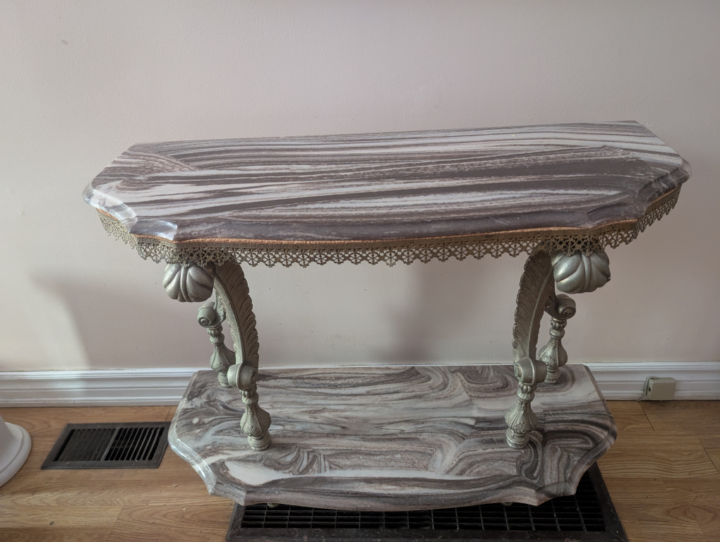 Vintage Marble Top Console Table