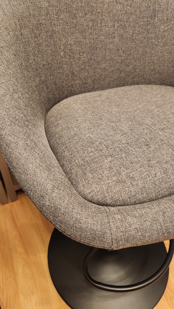 Set of Three Grey Fabric Bar Stools - photo 5