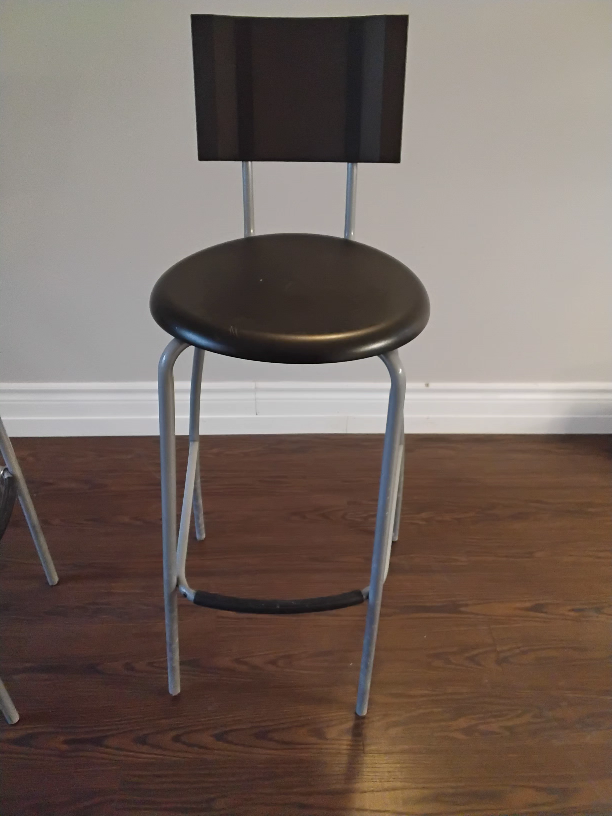 Pair of Black IKEA ANSSI  Bar Stools - photo 2